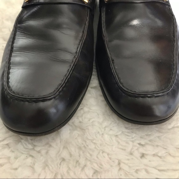 Gucci Dark Brown Loafers/Slips On w/ GG Logo Dress Men’s Shoes 42.5 US 8.5 - Picture 8 of 15